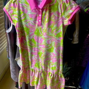 Lilly Pulitzer Girls Size 10 dress Hot Pink and Lime Green 💗🌴💗🌴💗🌴💗